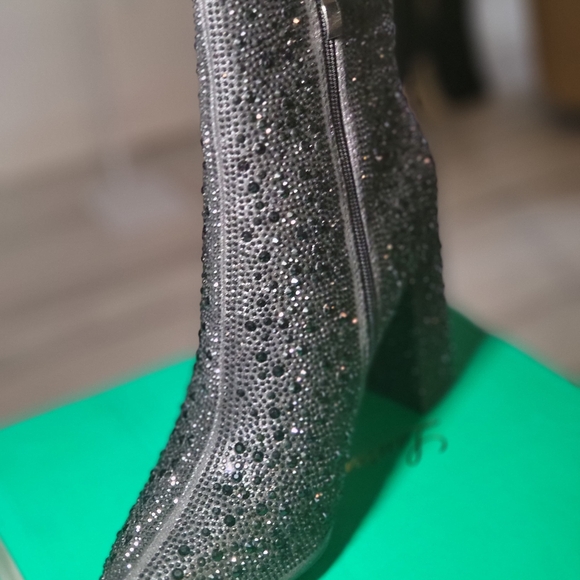 Lauren Lorraine Sparkling Silver Ankle Boots - Picture 1 of 2